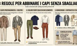 Guida agli abbinamenti vestiti uomo: 3 regole per creare look equilibrati, con focus su colori, texture e capi protagonisti.