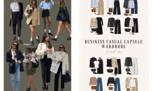Ispirazione per abbinamento colori outfit: look casual chic e business casual con capi versatili.