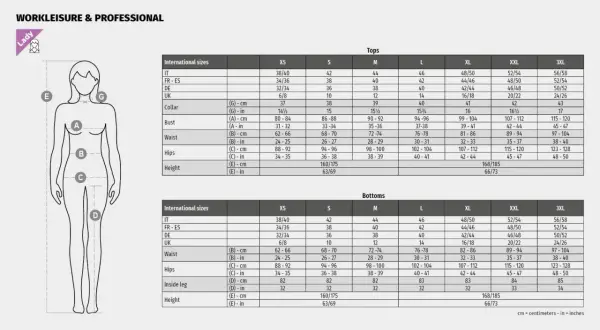 Tabella taglie: taglia 38 francese corrisponde a IT 34/36 per i top e 34/36 per i pantaloni.