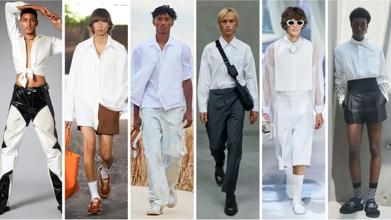 Sei modelli con un outfit camicia bianca inverno, in stili diversi: dal casual al pi&ugrave; elegante, con pantaloni e accessori vari.